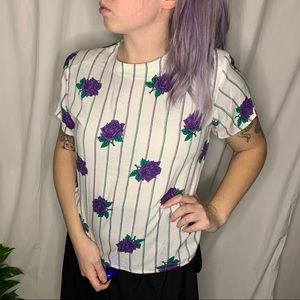 Vintage 1980s Rose Top